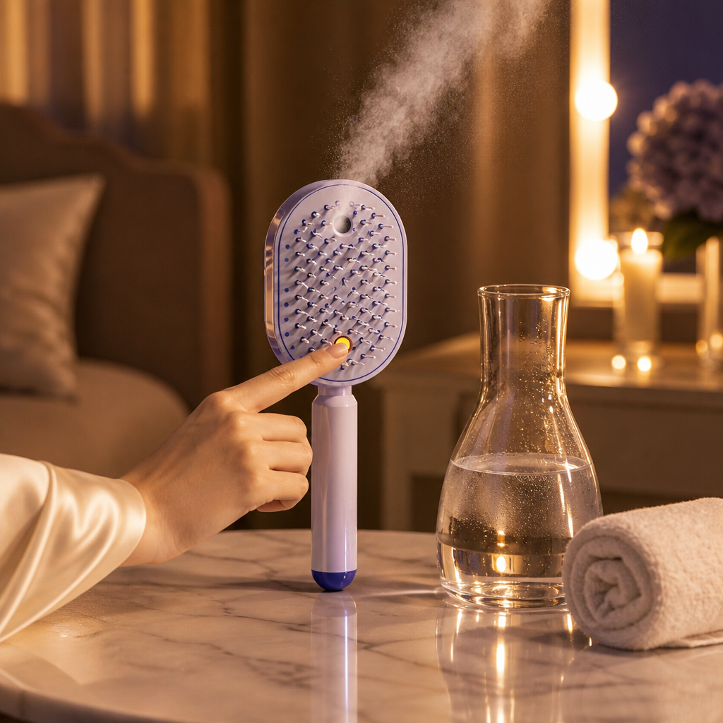 AquaBrush - Brosse Brumisateur & Massage
